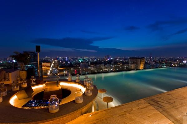 Hồ bơi có view ban đêm đẹp | Cung cấp thiết bị bể bơi, xây dựng hồ bơi, lắp  đặt thiết bị hồ bơi